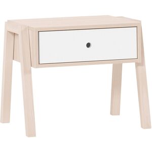 Calicosy Table de chevet ou tabouret 1 tiroir - Blanc et beige