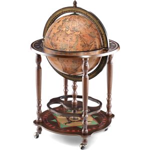 Zoffoli Globe bar avec roues et porte bouteilles Marron 58x93x58cm