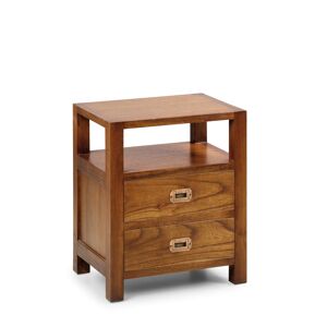 Table de chevet en bois marron L 50 cm