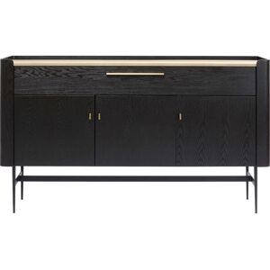 Kare Design Buffet 3 portes 1 tiroir en peuplier et chêne brun