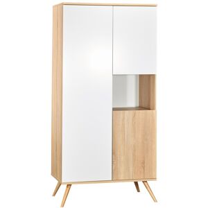 Sauthon Armoire 3 portes couleur bois et blanc