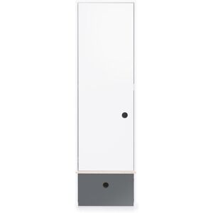 Wookids Armoire 1 porte facade tiroir gris espace