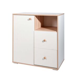 ID Kids Commode effet bois, blanc et bois