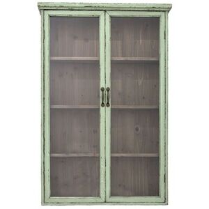 Bloomingville Vitrine en bois vert Vert 81x122x22cm