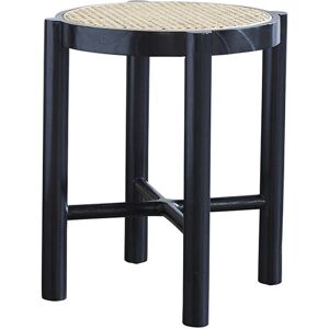 Bois Dessus Bois Dessous Table de chevet en acajou massif et cannage noir Noir 40x45x40cm