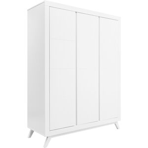 Armoire 3 portes blanc Blanc 150x55x195cm