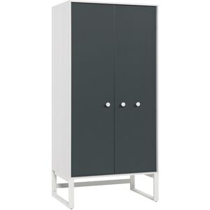 Vox Armoire 2 portes blanc gris