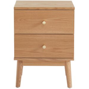 Drawer Table de chevet 2 tiroirs en bois clair Marron 40x55x34cm