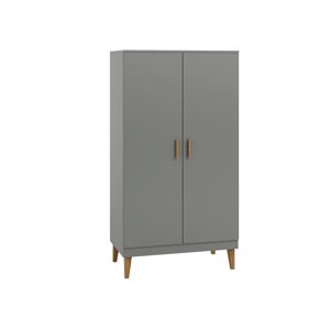 Nateo Concept Armoire 2 portes Gris et Chêne Gris 100x184x55cm