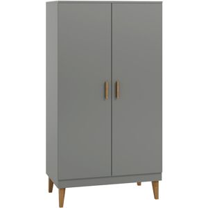 Nateo Concept Armoire 2 portes Gris et Chêne