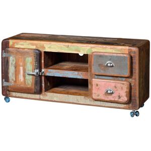 GINER Y COLOMER Meuble TV en bois recycle multicolore Multicolore 135x56x40cm