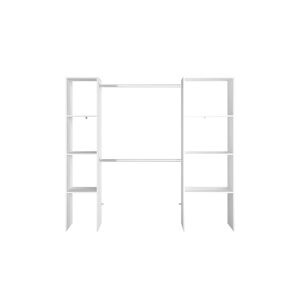 Concept Usine Dressing blanc 6 etageres, 2 penderies 198 x 40 x 180 cm