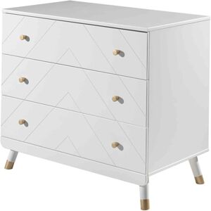 Terre de Nuit Commode 3 tiroirs en bois blanc