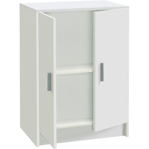 Dmora Armoire polyvalente à 2 portes effet bois blanc