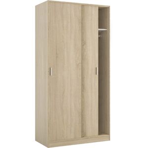 Dmora Garde-robe a 2 portes coulissantes effet bois chene