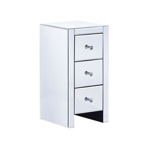 Beliani Table de nuit effet miroir Argent 30x60x35cm