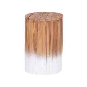 Beliani Table de chevet en bois clair et blanc Marron 30x44x30cm