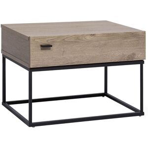 Beliani Table de chevet effet bois foncé