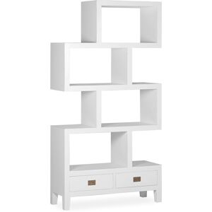 MOYCOR Bibliothèque en bois de mindi blanc H190 Blanc 100x190x35cm