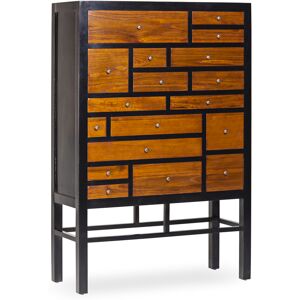 Commode en bois de mindi marron et noir H 145 cm