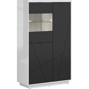 Petits meubles Vitrine 3 portes noire et blanche