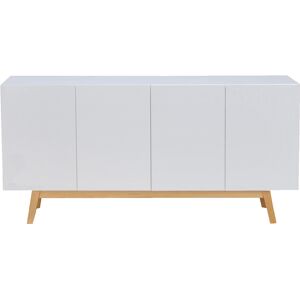 Weber industries Buffet 4 portes 2 tiroirs interieurs stratifies blanc Blanc 160x80x42cm