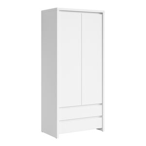 Petits meubles Armoire 2 portes 2 tiroirs blanche