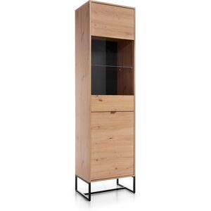 Petits meubles Vitrine 2 portes naturelle et métal Beige 53x197x39cm