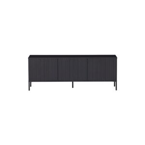 WOOOD Grand meuble tv en bois noir Noir 150x56x44cm