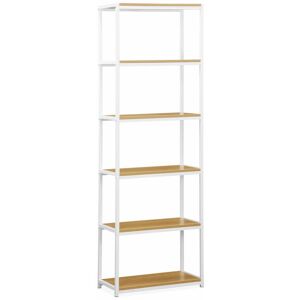 sweeek Étagere en metal blanc et decor bois, 6 niveaux