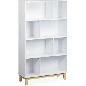 sweeek Bibliothèque scandinave blanche Blanc 80x138x30cm