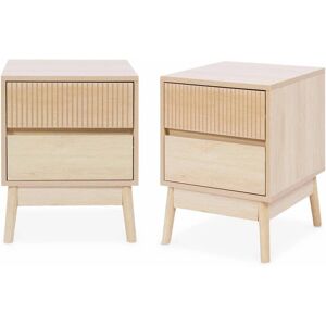 sweeek Lot de 2 tables de chevet 2 tiroirs