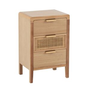 Meubles & Design Table de chevet 3 tiroirs en bois et rotin