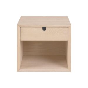 Hellin Chevet suspendu cube en finition bois avec une niche et un tiroir