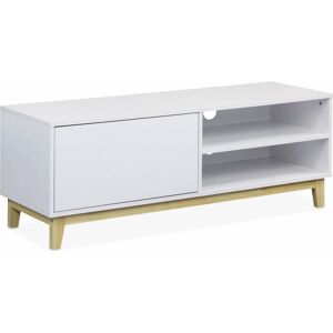 sweeek Meuble tv scandinave blanc, 1 tiroir