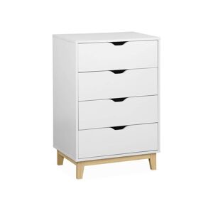 sweeek Commode blanche scandinave, 4 tiroirs - Publicité