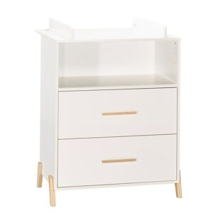 Baby Price Commode à langer sur pieds en bois blanc Blanc 76x103x68cm