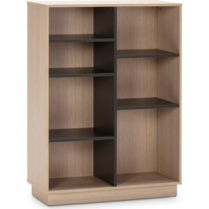 HOMN Étagère bibliothèque 110x80 cm, couleur chêne et gris Marron 80x110x33cm