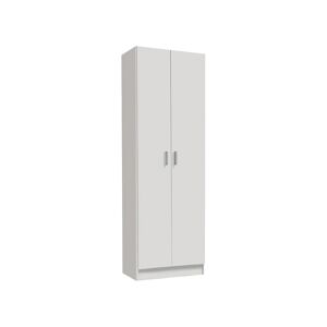 Dmora Armoire polyvalente à 2 portes effet bois blanc