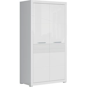 Petits meubles Armoire 2 portes blanc laqué Blanc 105x210x54cm