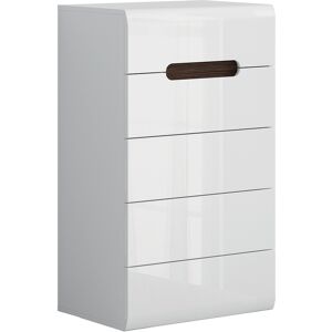 Petits meubles Chiffonnier 5 tiroirs panneaux mdf blanc