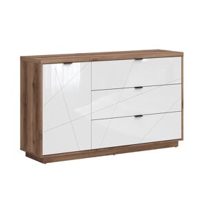 Petits meubles Buffet 3 tiroirs 1 porte blanc et naturel