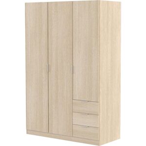 Dmora Garde-robe avec 3 portes et 3 tiroirs effet bois chene