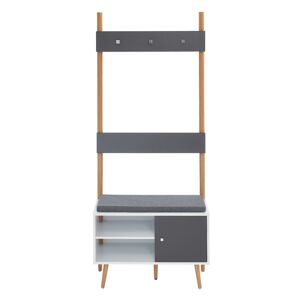 Baita Vestiaire d'entrée gris anthracite et blanc h180cm