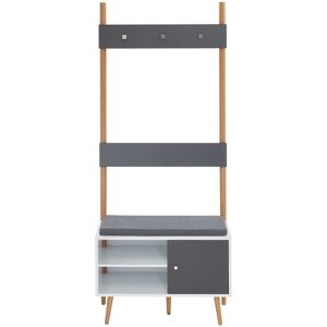 Baita Vestiaire d'entrée gris anthracite et blanc h180cm - Publicité