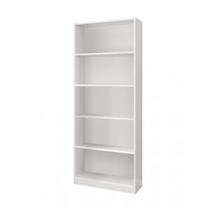 Dmora Bibliothèque avec 4 étagères en effet bois blanc Blanc 80x201x28cm