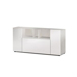 Dmora Buffet effet bois blanc, ciment 167x41 cm