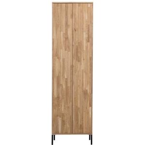 Armoire 2 portes avec tiroirs en bois de chêne beige