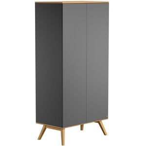 Calicosy Armoire 2 Portes avec Penderie et 8 Étageres L100 x H207cm