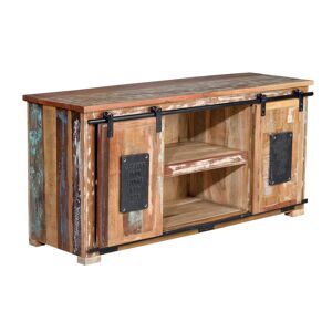 GINER Y COLOMER Meuble TV en bois recycle multicolore Multicolore 130x62x40cm